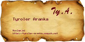 Tyroler Aranka névjegykártya